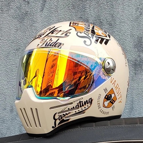 Retro motorrad helm - retro, voll