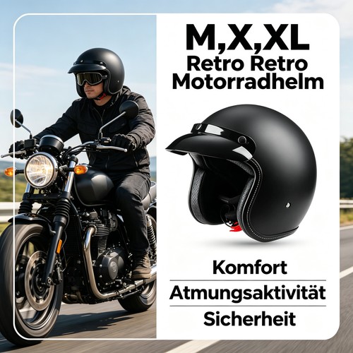 Helm retro motorradhelm - m,l,xl,