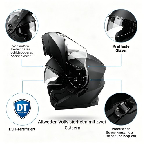 Klapphelm mit sonnenblende - klapphelm,