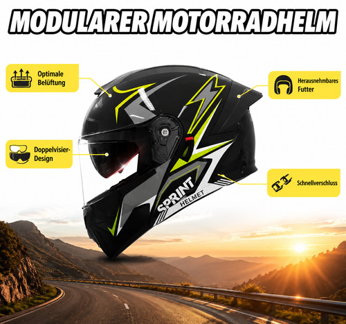 61cm visier klapphelm - (54-61cm, visier-klapphelm