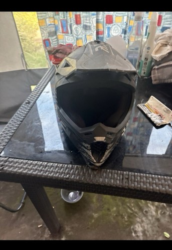 Motocross raven helm - helm, schwarz
