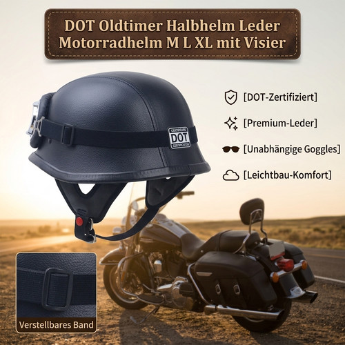 Oldtimer harley look - look, stahlhelm